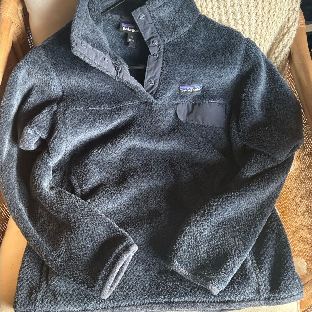 Patagonia Blue Gray Fleece Re-Tool Snap-T Pullover